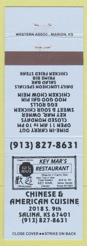 Matchbook Cover - Key Mar's Chinese Restaurant Salina KS
