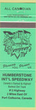 Matchbook Cover - Humberstone Speedway auto racing dirt Port Colborne ON green