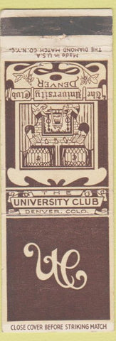 Matchbook Cover - University Club Denver Colorado