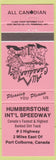 Matchbook Cover Humberstone Speedway auto racing dirt Port Colborne ON neon red