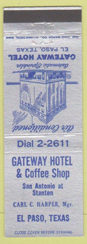 Matchbook Cover - Gateway Hotel Coffee Shop El Paso TX