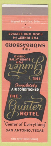 Matchbook Cover - Gunter Hotel San Antonio TX Smorgasbord