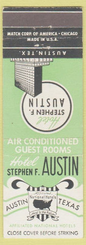 Matchbook Cover - Hotel Stephen F Austin Affiliated Hotels Austin TX