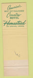Matchbook Cover - Homestead Hot Springs VA