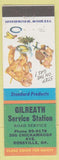 Matchbook Cover - Gilreath Standard oil gas Rossville GA