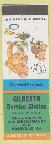Matchbook Cover - Gilreath Standard oil gas Rossville GA