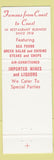 Matchbook Cover - Louis Cappa's Restaurants St Petersburg FL Tarpon Springs
