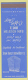 Matchbook Cover - Sam Houston Hotel Houston TX blue