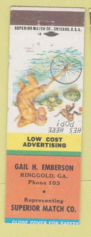 Matchbook Cover - Gail Emberson Superior Match Ringgold GA low phone #