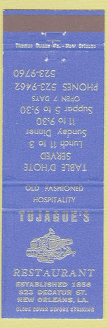 Matchbook Cover - Tujague's Restaurant New Orleans LA