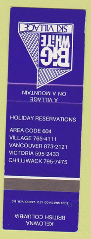 Matchbook Cover - Big White Ski Village Kelowna BC SAMPLE