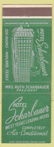 Matchbook Cover - Hotel Scharbauer Midland TX green