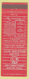 Matchbook Cover - Sam Houston Hotel Houston TX red
