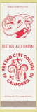Matchbook Cover - Frsno City College CA Rams