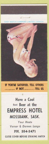 Matchbook Cover - Empress Hotel Mossbank SK pinup