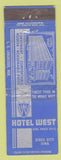 Matchbook Cover - Hotel West Sioux City IA WEAR