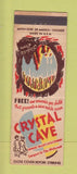 Matchbook Cover - Crystal Cave Spring Valley WI Stalactite Room