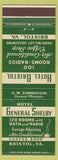 Matchbook Cover - Hotel Bristol VA General Shelby