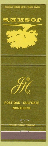 Matchbook Cover - Joske's Department Store Houston TX green