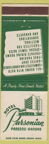 Matchbook Cover - Hotel Parsonian Parsons KS