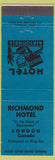 Matchbook Cover - Richmond Hotel London ON