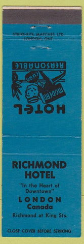 Matchbook Cover - Richmond Hotel London ON