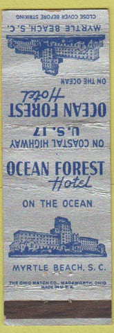 Matchbook Cover - Ocean Forest Hotel Myrtle Beach SC WORN