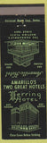 Matchbook Cover - Herring Amarillo Hotel TX