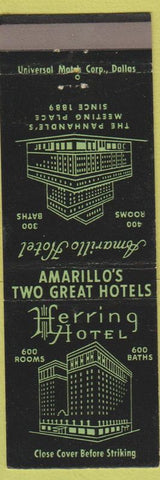 Matchbook Cover - Herring Amarillo Hotel TX