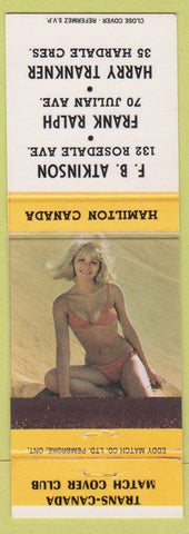 Matchbook Cover - Trans Canada Match Club Hamilton ON pinup yellow band