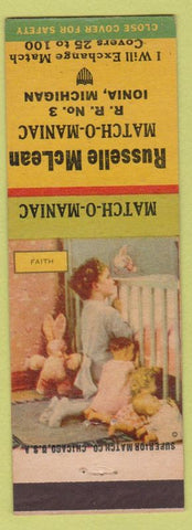 Matchbook Cover Russelle McLean Match Collector Ionia MI General MacArthur Faith