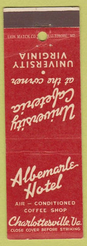 Matchbook Cover - Albemarle Hotel Charlottesville VA red
