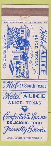 Matchbook Cover - Hotel Alice TX