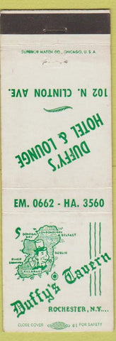 Matchbook Cover - Duffy's Hotel Lounge Rochester NY