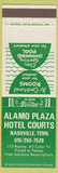 Matchbook Cover - Alamo Plaza Hotel Courts Nashville TN