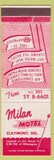 Matchbook Cover - Milan Motel Claymont DE