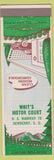 Matchbook Cover - Whit's Motor Court Newberry SC