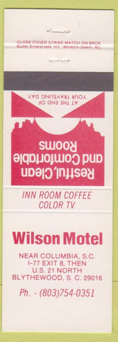 Matchbook Cover - Wilson Motel Blythewood SC
