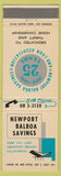 Matchbook Cover - Newport Balboa Savings Newport Beach CA 1961