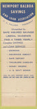 Matchbook Cover - Newport Balboa Savings Newport Beach CA 1961