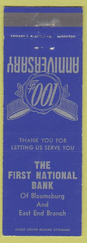 Matchbook Cover - First National Bank Bloomsburg PA