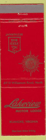 Matchbook Cover - Lakeview Motor Lodge Roanoke VA