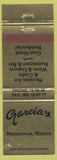 Matchbook Cover - Garcia's Mexican Art Restaurant Matamoros Mexico