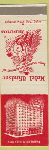 Matchbook Cover - Hotel Windsor Abilene TX cowboy