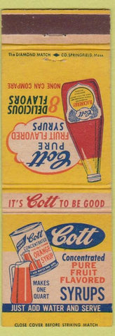 Matchbook Cover - Cott Fruit Syrup drink soda