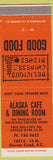 Matchbook Cover - Alaska Cafe Dining Room Chinese Dawson Creek BC