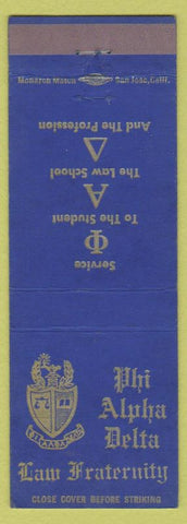 Matchbook Cover - Phi Alpha Delta Law Fraternity