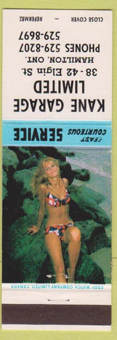 Matchbook Cover - Kane Garage Limited Hamilton ON pinup blue band