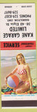 Matchbook Cover - Kane Garage Limited Hamilton ON pinup orange band