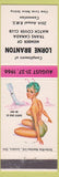 Matchbook Cover - Lorne Branton Match Collector RMS 1966 pinup Leader